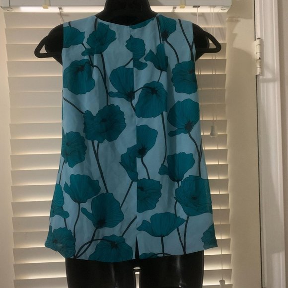 Cabi / XS / Teal Floral Tank Top Blouse - Picture 5 of 7